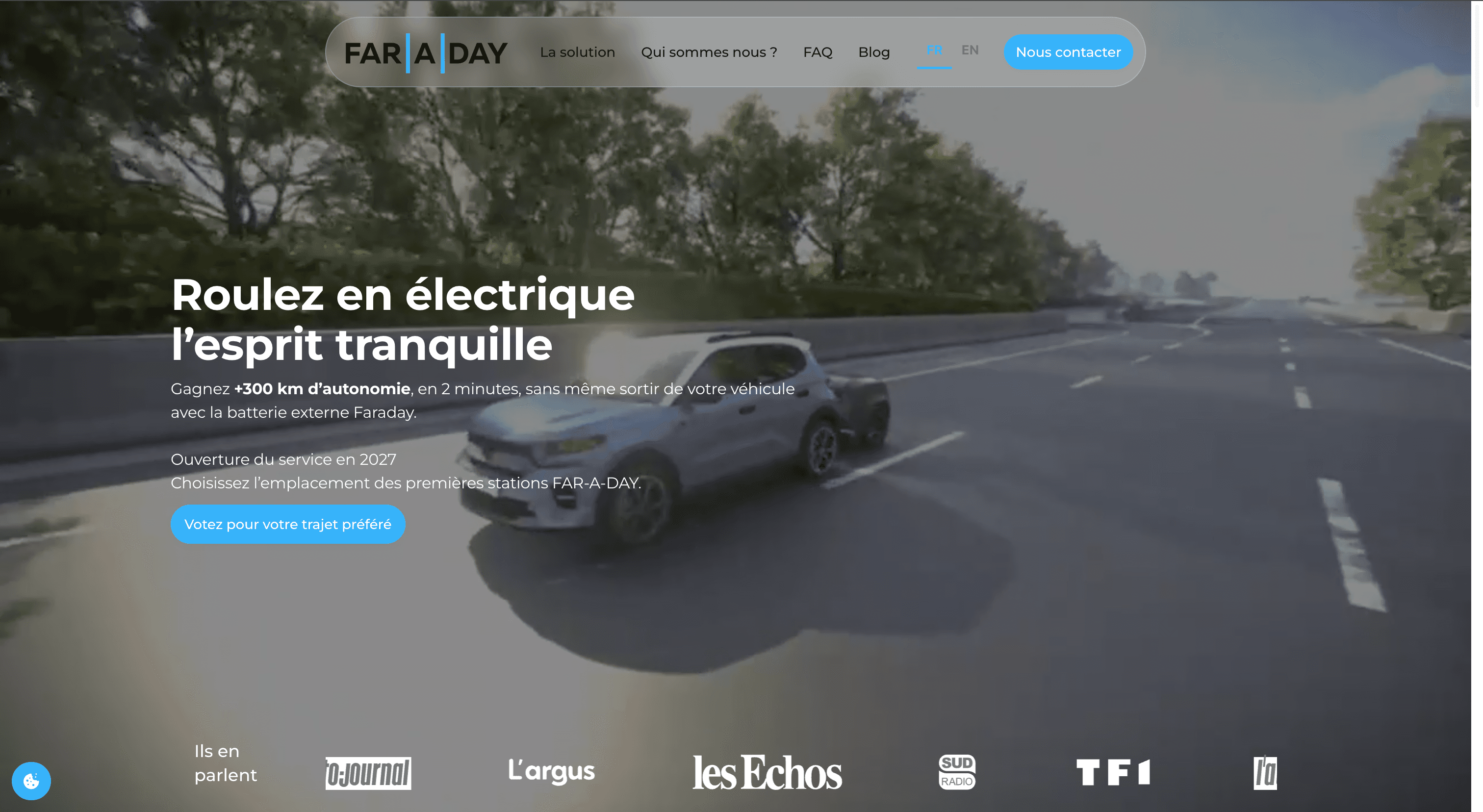 Far-a-Day — Site vitrine pour la startup qui reinvente la mobilite electrique
