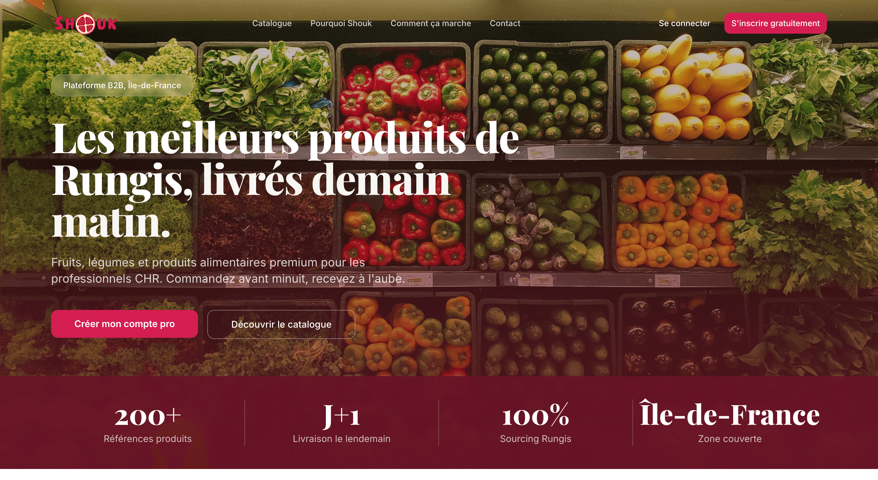 Shouk — Marketplace B2B fruits, legumes & produits alimentaires